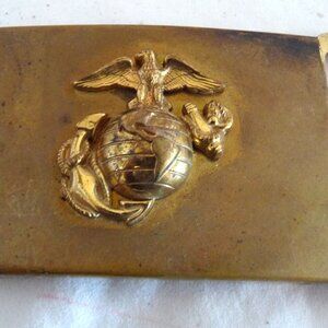 USMC Marine brass belt buckle vintage